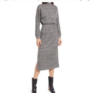 Floret Studios Ribbed Heather Gray Maxi Sweater Dress| Size S